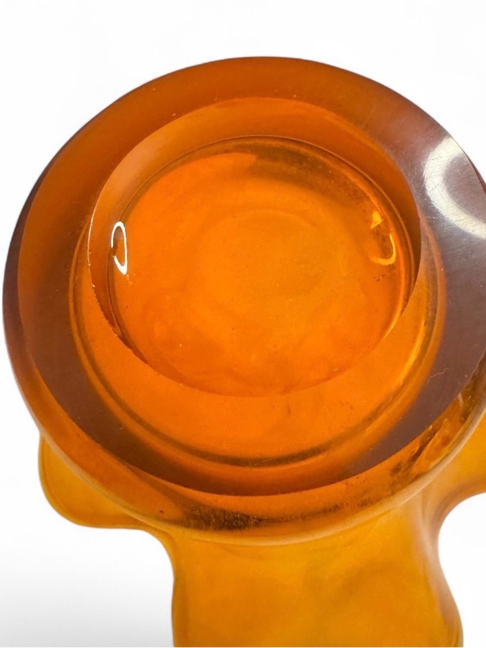 Amber Glass Ruffled Decorative Vase - hand blown
Circa 1960s-1970s - Picture 3 of 3